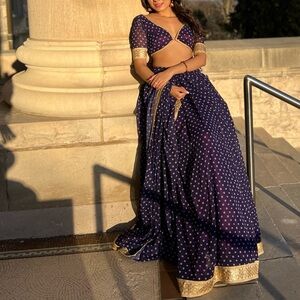 Sabyasachi-inspired Alia Bhatt Bandhani Purple Lehenga Size 4 to 6